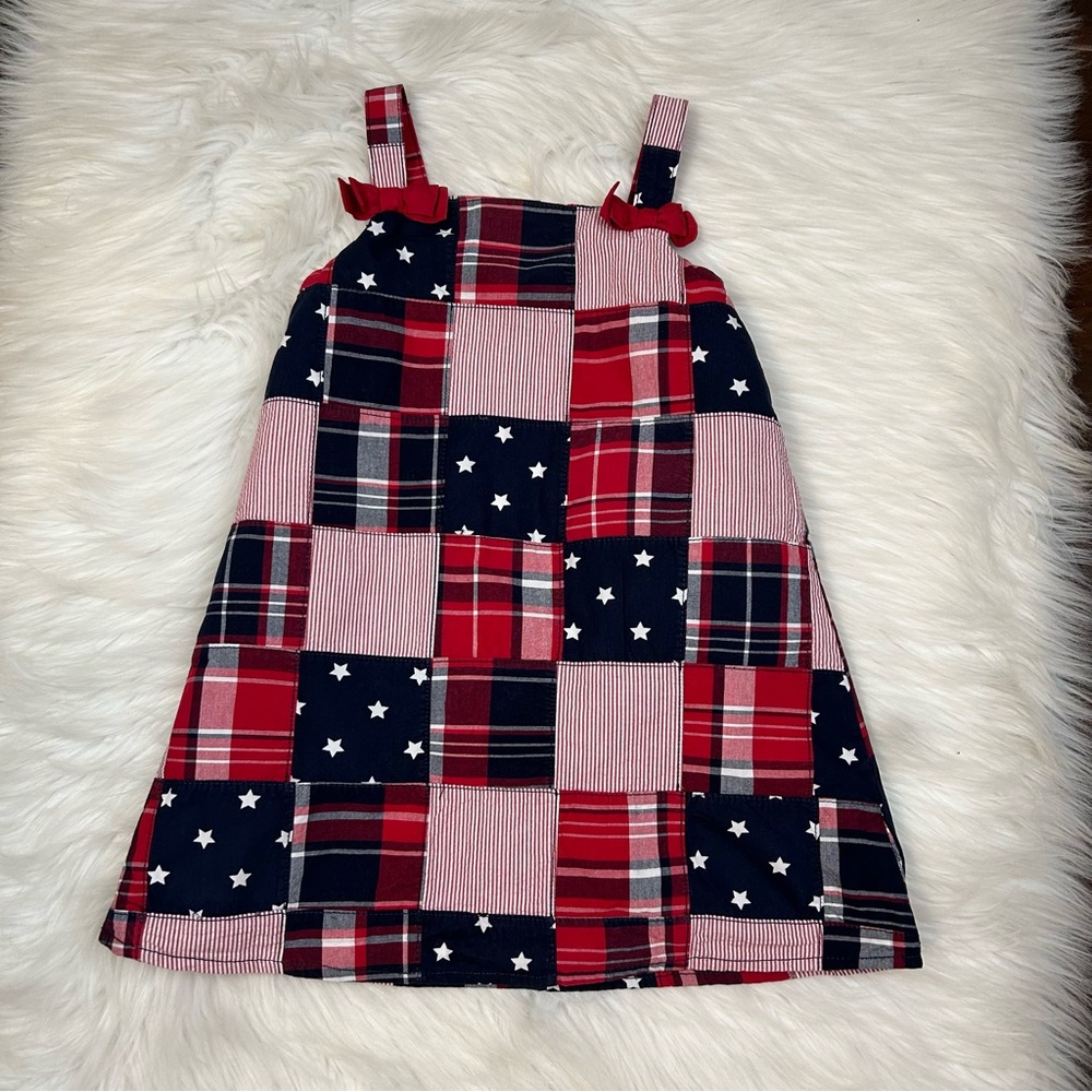 Gymboree Americana Patchwork Madras Plaid Sundress Girls Size 4T USA Lined